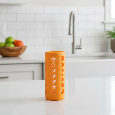 Safe-O-Kid BPA-Free Pure Silicone Bottle Cover   Soft, Non-Toxic, Protective Cover for Baby Bottles, Safe for Little Ones, Durable, Easy to Clean 250 ml, Yellow - Pack of 1