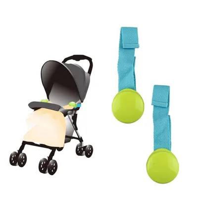 Safe-O-Kid (2 Pcs) Baby Stroller Clip, Glossy Blanket Clip Multipurpose Pram Toy Holder | Stroller Accessories for Hanging Bags, Toys, Hats & Burp Cloths - Blue