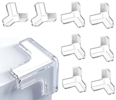 Safe-O-Kid  (Pack of 8) Transparent Triangle Silicon Corner Protectors for Sharp Edges, Baby Proofing Table & Bed Corner Guards for Kids, Furniture Edge Safety