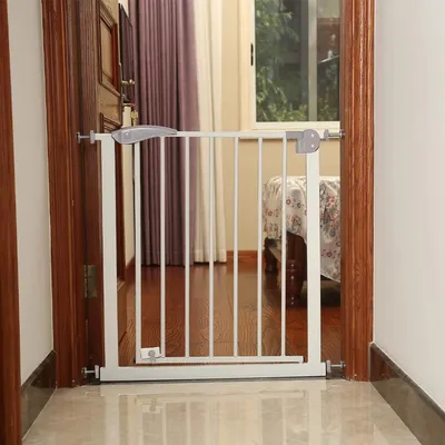 Safe-O-Kid  Adjustable 1-Year Warranty Baby Safety Gate (75-105 cm)   Durable Metal Safety Gate for Kids, Babies, and Pets   Child Gate, Baby Gate, Dog Gate   Safety Gates for Kids and Babies (Grey)