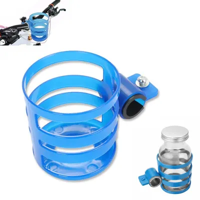 Safe-O-Kid 2 Pcs Stroller Cup Holder Universal, Adjustable, Secure Drink Holder for Strollers, Buggies & Prams - Blue