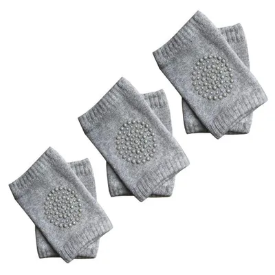 SAFE-O-KID Baby Knee Pads Set of 3 Pairs for Toddlers | Elbow & Knee Protector with Anti-Slip Silicone Dots | Soft, Stretchable & Breathable Support for Crawling & Walking (Assorted)