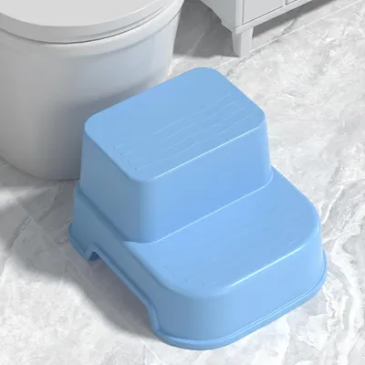 Safe-O-Kid® Kids 2 Step Stool | Educational Alphabet & Number Learning Design | Anti-Slip Surface | Non-Skid Feet | Skill Learning Toddler Step Stool for Bathroom, Toilet Training & Wash Basin