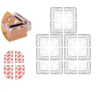 Safe-O-Kid  (Pack of 16) Smiley-Shaped Corner Guards with Strong 3 M Adhesive   Transparent, Extra Safe, BPA Free, Non-Toxic,Soft & Safe, Furniture Protectors