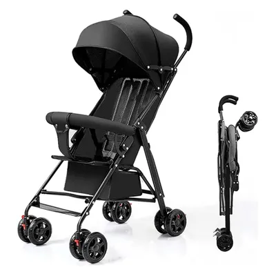 Safe-O-Kid Baby Stroller Buggy, Lightweight & Compact Travel Pram with 5-Point Safety Harness, Adjustable Canopy, Reclining Seat | Suitable for Babies 6–36 Months