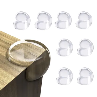 Safe-O-Kid  (Pack of 8) Transparent Corner Prtectors for Furniture - Soft Gel & Silicon Table Edge Guards, Sharp Corner Protection, Child Safety for Sharp Edges