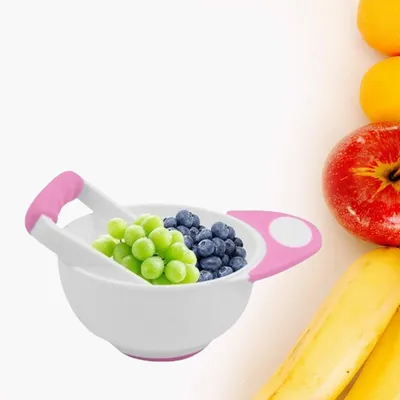 SAFE-O-KID - BPA-Free Baby Feeding Grinding Bowl Safe, Non-Toxic, Durable, with Anti-Slip Base for Grinding Baby Food, Perfect for Homemade Purees - Pink