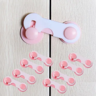 Safe-O-Kid Cabinet Locks for Child Safety Finger Injury Protection, Durable & Elegant (Pack of 8), Pink