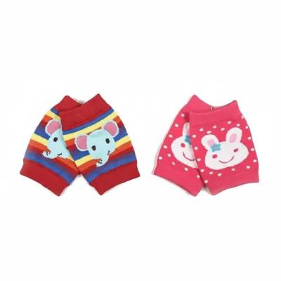 SAFE-O-KID Baby Knee Pads Set of 2 Pairs for Toddlers | Elbow & Knee Protector with Anti-Slip Silicone Dots | Soft, Stretchable & Breathable Support for Crawling & Walking (Assorted)