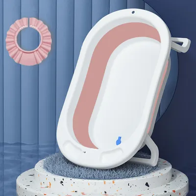 Safe-O-Kid  Tubbly Foldable Baby Bath tub with 1 Year Warranty, Anti-Slip, Temperature Sensitive Plug, Portable Bathtub, Soap Tray, Easy to Store -Pink