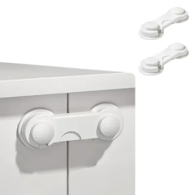 Safe-O-Kid Pack of 16- Finger Injury Safety -Durable, Elegant Child Safety Cabinet Lock- White