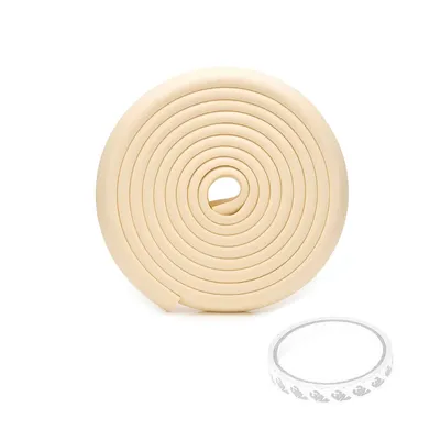 Safe-O-Kid  (5 Meter) Baby Proofing Edge Corner Guards with 3M Adhesive Tape, Extra Thick, Furniture Corner Cushion for Child Safety, Corner Protector for Baby, Edge Guard Strips, BPA Free, Beige