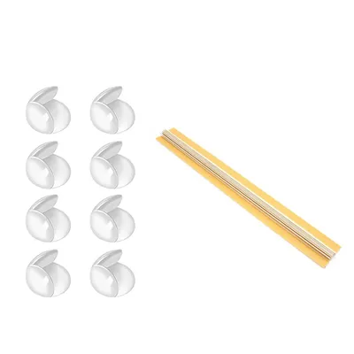 Safe-O-Kid 1 Finger Pinch Guards + 8 Ball Shaped Corner Protectors Soft, Durable Child Safety Guards (Yellow & Transparent)