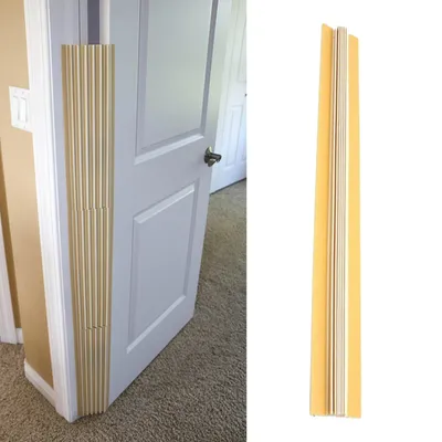 Safe-O-Kid (Pack of 4) Baby Proofing Finger Pinch Door Guard | Collapsible BPA-Free Door Hinge Safety Shield | Protects Little Fingers from Slamming Doors | Child & Baby Door Crack Protector - Brown