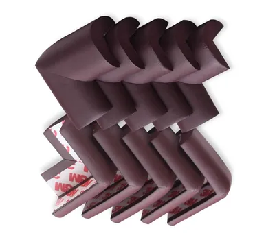 Safe-O-Kid Baby Proofing Corner Guards/Child Safety Edge Guards I U-Shaped, Large Size - Extra Thick, 10 Pieces Brown