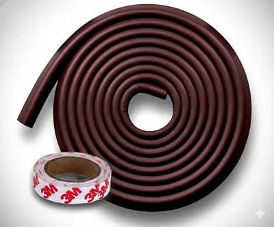 Safe-O-Kid Baby Proofing Edge Guard, 2 Meter (6.5 ft) Baby Safety Strip | Strong 3M Adhesive | BPA-Free, Non-Toxic Impact Cushion for Tables, Desks & Furniture | Brown | Pack of 1