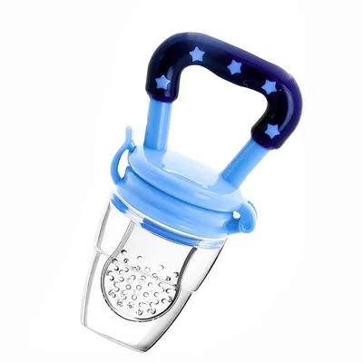 Safe-O-Kid Baby Fruit Nibbler/Pacifier - BPA-Free, 100% Pure Silicone, Teether for Baby | Soft Pacifier & Teether for Infants - Blue