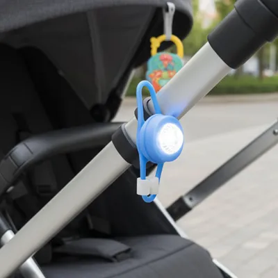 Safe-O-Kid Universal Baby Stroller LED Light Accessories Waterproof, Multipurpose, Adjustable Night Lights with Batteries for Outdoor Safety, Blue, Pack of 2