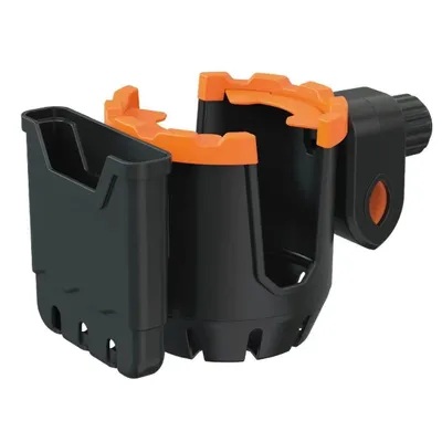Safe-O-Kid Universal 2-in-1 Stroller Cup Holder with Phone Holder | Drink & Mobile Holder for Stroller, Bike, Walker & Wheelchair | Orange