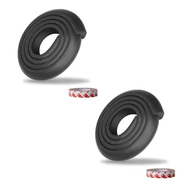 Safe-O-Kid (Pack of 2) 2 Meter Baby Safety Edge Protector, Kids Proofing Foam Bumper Strip for Sharp Edges, Cushion Guard for Furniture & Tables, (Black)