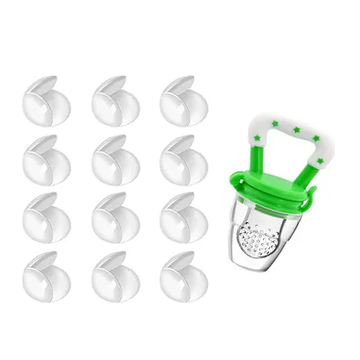 Safe-O-Kid BPA Free Baby Care Combo   1 Fruit Nibbler + 12 Ball Shaped Cushioned Corner Guards for Safety (Green & Transparent)