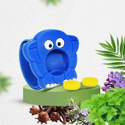 Safe-O-Kid Reusable Ayurvedic Plant-Based Anti-Mosquito Repellent Wristband for Kids Appu Design (2 Refills Free)