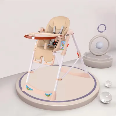 Safe-O-Kid Panache Feeding High Chair, with 1 Year Warranty, for Babies with 7 Height Adjustable, Recline & Footrest, Booster Seat with Tray & Safety Belt- Cream