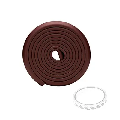 Safe-O-Kid  (5 Meter) Baby Proofing Edge Corner Guards with 3M Adhesive Tape, Extra Thick, Furniture Corner Cushion for Child Safety, Corner Protector for Baby, Edge Guard Strips, BPA Free, Brown