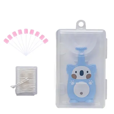 Safe-o-kid Newborn Complete Oral Care Combo | Sponge Swabs, 200 Buds & 1 U-Shape Brush