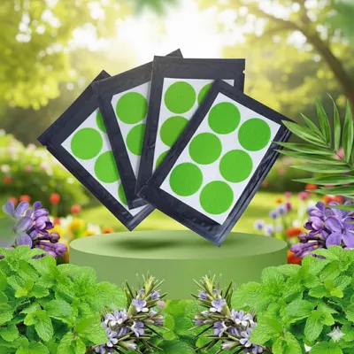 Safe-O-Kid (24 Patches) Ayurvedic Plant-Based Anti-Mosquito Patches for Babies Large Stickers (Green)