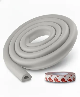 Safe-O-Kid Baby Proofing Edge Guards, 2 Meter (6.5 ft) Baby Safety Strip | Strong 3M Adhesive | BPA-Free, Non-Toxic Impact Cushion for Tables, Desks & Furniture | Grey