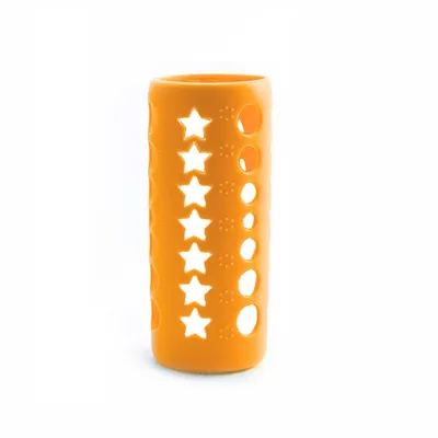 Safe-O-Kid BPA-Free Pure Silicone Bottle Cover   Soft, Non-Toxic, Protective Cover for Baby Bottles, Safe for Little Ones, Durable, Easy to Clean 250 ml, Yellow - Pack of 4