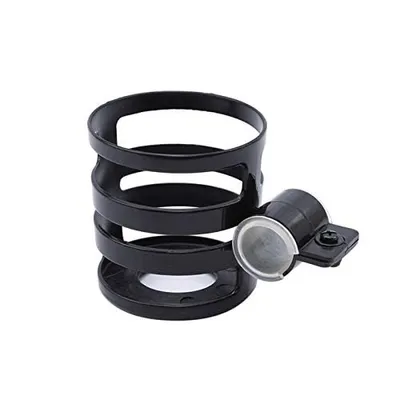 Safe-O-Kid 2 Pcs Stroller Cup Holder Universal, Adjustable, Secure Drink Holder for Strollers, Buggies & Prams - Black