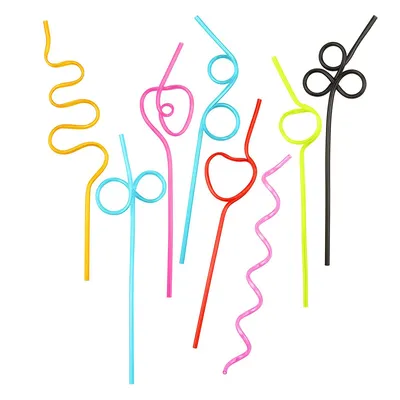 Safe-O-Kid Newly Launched- REUSEABLE Straws for Kids, Funny Twists Drinking Straws for Birthday Parties,Colourful,8 Pcs, Assorted Colours