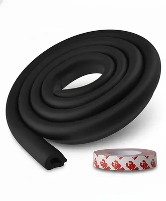 Safe-O-Kid  Baby Safety Edge Guard with 3 M Tape   2 Meter (6.5 feet) L-Shape Foam Corner Protectors, BPA Free, Non-Toxic, Impact Cushion for Tables, Desks, and Furniture (Black)
