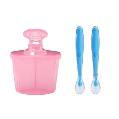 SAFE-O-KID BPA-Free Milk Powder Storage with Silicone Spoon Airtight, Portable & Mess-Free Leak-Proof & Travel-Friendly (Assorted)