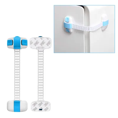 Safe-O-Kid Adjustable Medium Multi Purpose Child Safety Lock Blue, Pack of 16