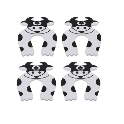 Safe-O-Kid 4 Pcs Children Safety Door Pinch Guard, Door Slam Stopper Soft Foam Door Stopper, Prevents Finger Pinch Injuries & Child or Pet from Getting Locked in Room - White