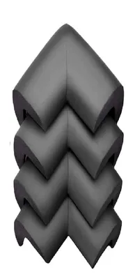 Safe-O-Kid Corner Guards Cushions L Shaped, Small, Black, Pack of 4