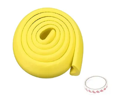 Safe-O-Kid  Baby Safety Edge Guard with 3 M Tape   2 Meter (6.5 feet) L-Shape Foam Corner Protectors, BPA Free, Non-Toxic, Impact Cushion for Tables, Desks, and Furniture (Yellow)