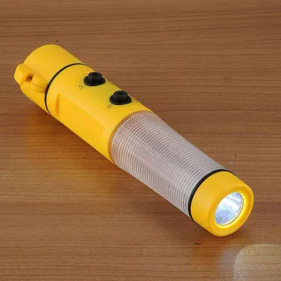 Safe-O-Kid 4-in-1 Car Emergency Safety Tool with Window Breaker, Seat Belt Cutter & LED Flashlight - Yellow