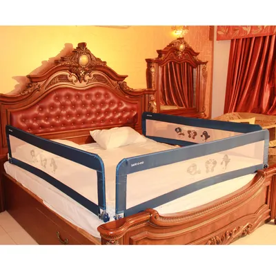SAFE-O-KID Defendify Fully Foldable Bed Rail Guard with 1 Year Warranty, EN 71 Certified - Blue (6FT/183CM), Pack of 3