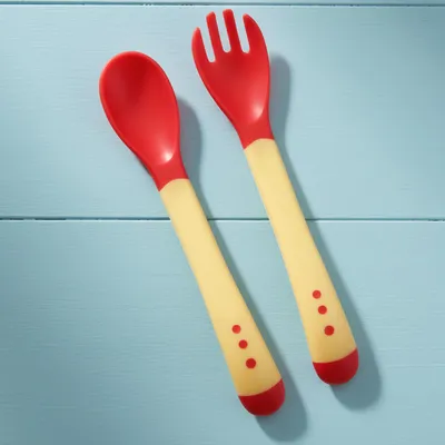 Safe-O-Kid (1 Set) BPA-Free Extra Heat Sensitive Baby Feeding Spoons Set Soft Silicone Tip, Color Changing, FDA Approved, Yellow (13cm)