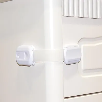 Safe-O-Kid Adjustable Medium Multi Purpose Child Safety Lock White, Pack of - 4