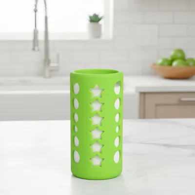 Safe-O-Kid BPA-Free Pure Silicone Bottle Cover   Soft, Non-Toxic, Protective Cover for Baby Bottles, Safe for Little Ones, Durable, Easy to Clean 250 ml, Green - Pack of 4