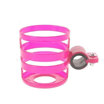 Safe-O-Kid 2 Pcs Stroller Cup Holder Universal, Adjustable, Secure Drink Holder for Strollers, Buggies & Prams - Pink