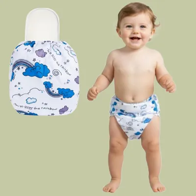 Safe-O-Kid Baby Cute Printed Cloth Diapers, Side Leakage Proof Washable Reusable Diaper For New Born Baby, 0 To 3 Years, (Insert Pads Included- Pack of 1)
