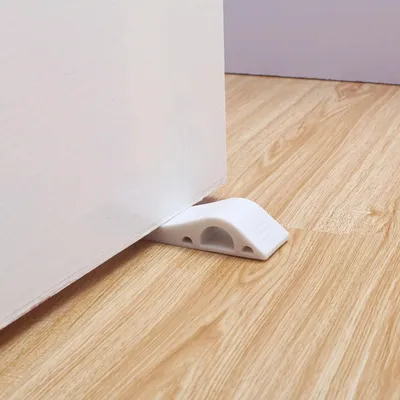 Safe-O-Kid BPA-Free Silicone Door Stoppers   Anti-Slip, No Harm to Kids, Fits All Doors, Multi-Surface TPR, Pack of 4, White