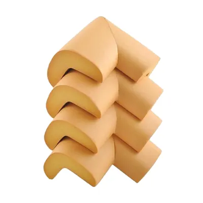 Safe-O-Kid  - (Pack of 4) Extra Soft NBR Foam Safety Corner Guards with Strong 3 M Adhesive- Extra Safe, BPA Free, Non-Toxic and Elegant,Soft & Safe, Furniture Protectors - Light Brown