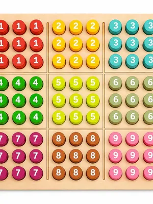 Tot2Hom Wooden Sudoku Board Game with 91 Wooden Number Coins | Educational STEM Logic Puzzle | Brain Teaser for Kids, Teens & Adults | Screen-Free Learning, Memory & Problem Solving Game